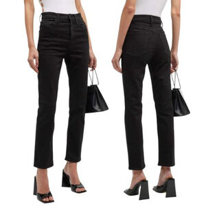 MOTHER NWT Women's Size 31 The Tomcat Ankle High-Rise Straight Jeans in Black